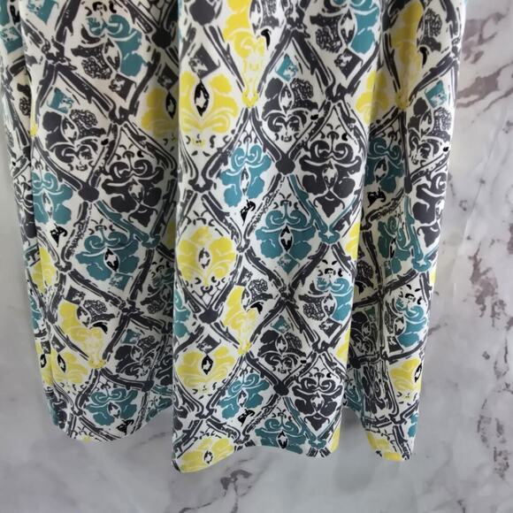 Soybu Dress Womens Large Tank Gray Blue Yellow Stripe Mini Shelf Built In Bra - Picture 8 of 11